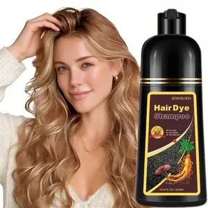 Natural Light Brown Hair Dye Shampoo 3-in-1, Instant Hair Color for Gray Coverage, Herbal Plant Extract Formula, Long-Lasting Moisturizing Haircare for Men & Women, Shampoo Para Canas / Tinte Para Cabello, 500ml