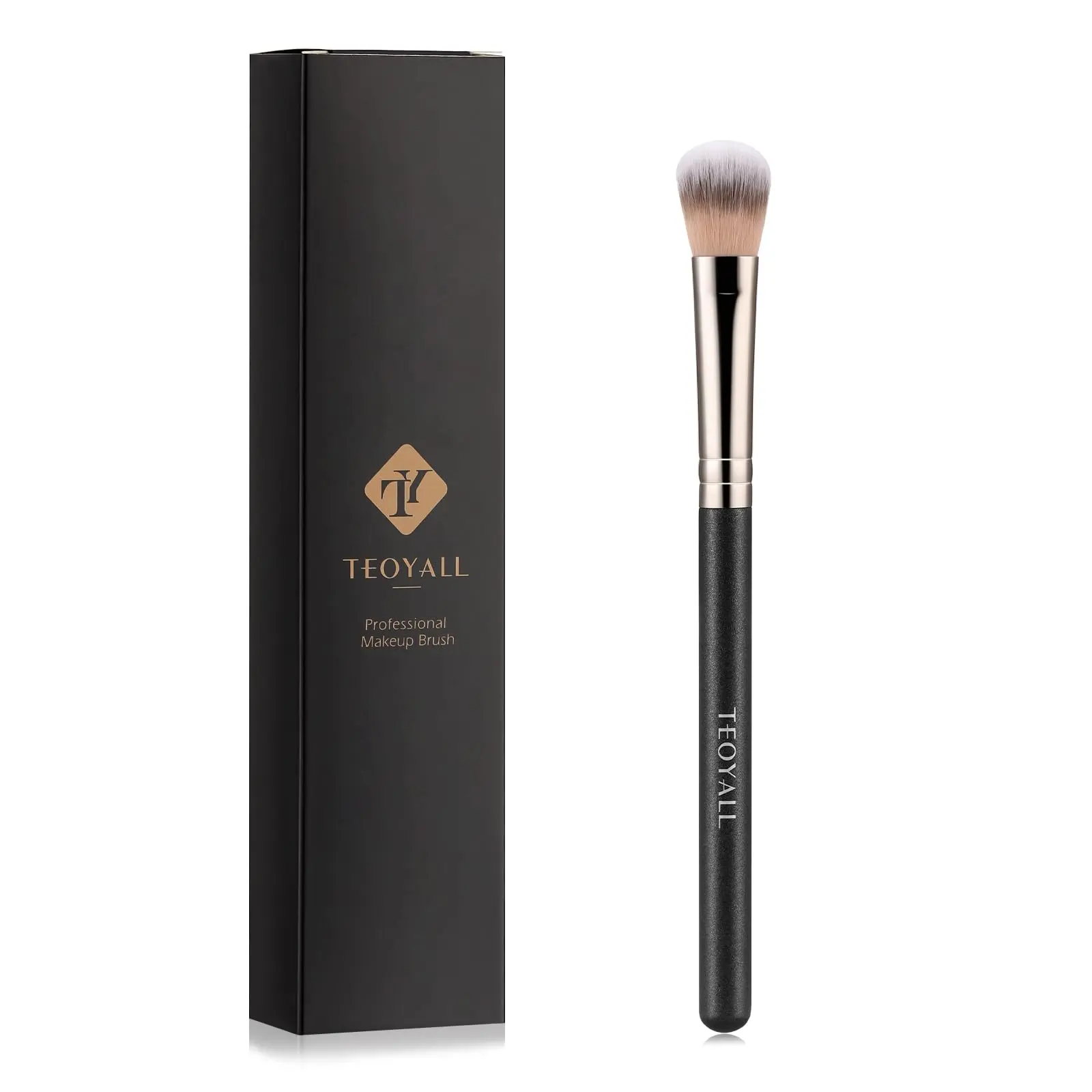 TEOYALL Domed Foundation Brush, Soft Dense Synthetic Bristles Blending Brush for Liquid Cream Foundation Bronzer Contour