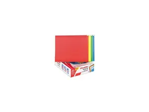 Tops Pendaflex 42621 Ready-Tab Reinforced Hanging Folders  1/3 Tab  Letter  Assorted Colors  25/Box