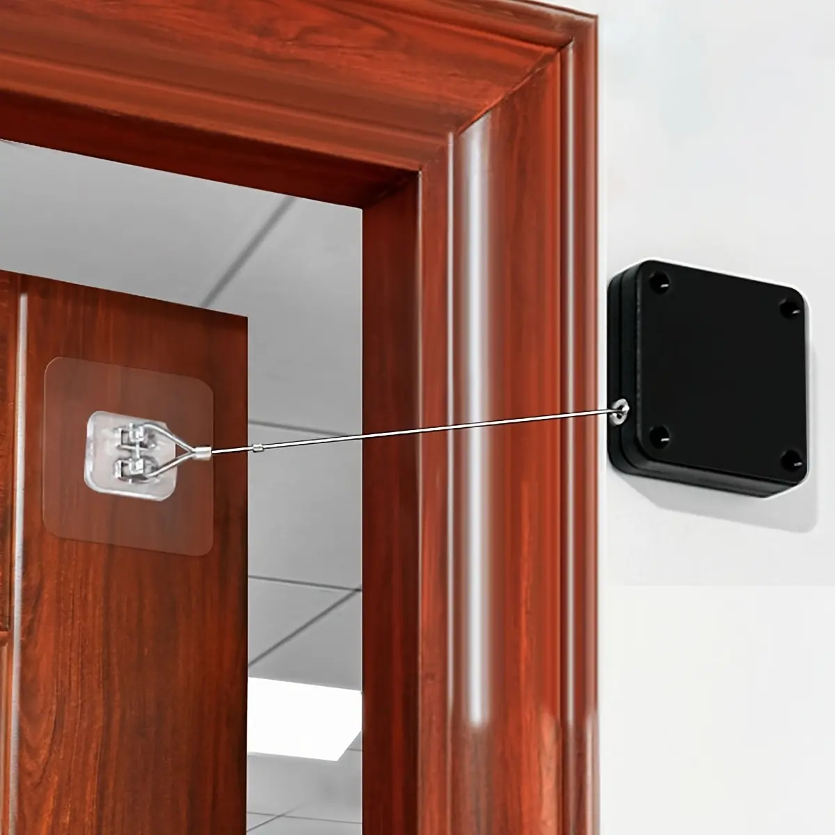 Automatic Operator Door Closer - Silent Closing, Remote Control, Adhesive Mounting for Wooden & Sliding Doors, Concealed Hinges | Home Improvement Hardware Safety & Convenience Tool, Automatic Operator Door Closers