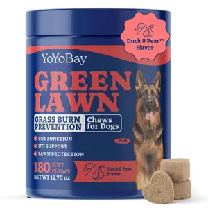 Dog Urine Neutralizer for Lawn - 180 treat Chews Grass Savers for Dog Urine, Green Grass Dogs Chews with DL-Methionine, Dogs Pee Grass Neutralizer for All Breeds + Ages, Duck & Pear Flavor