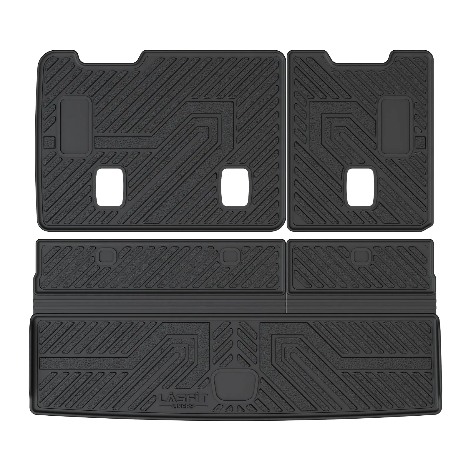Lasfit Custom Car Seatback Mats & Cargo Mats for 2015-2020 Cadillac Escalade - Waterproof, Nonslip, Debris-Resistant, Durable, Recyclable, Heavy-Duty Protection