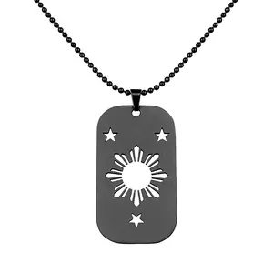 Men’s Philippines Flag Dog Tag Necklace – Filipino Pride Heritage Jewelry