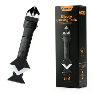 Saker Silicone Caulking Tool - 3 in 1 Sealing Finishing Tool Grouting Scraper for Bathroom, Floor, Window, Sink Joints, Frame