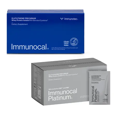 Immunocal Supplement Pack of 2 - 1 Regular, 1 Platinum - Whey Protein Isolate, Glutathione Precursor - 30 Servings Supplement Powder, Protein Boost, Nutrition Stack for Longevity, Fitness Support