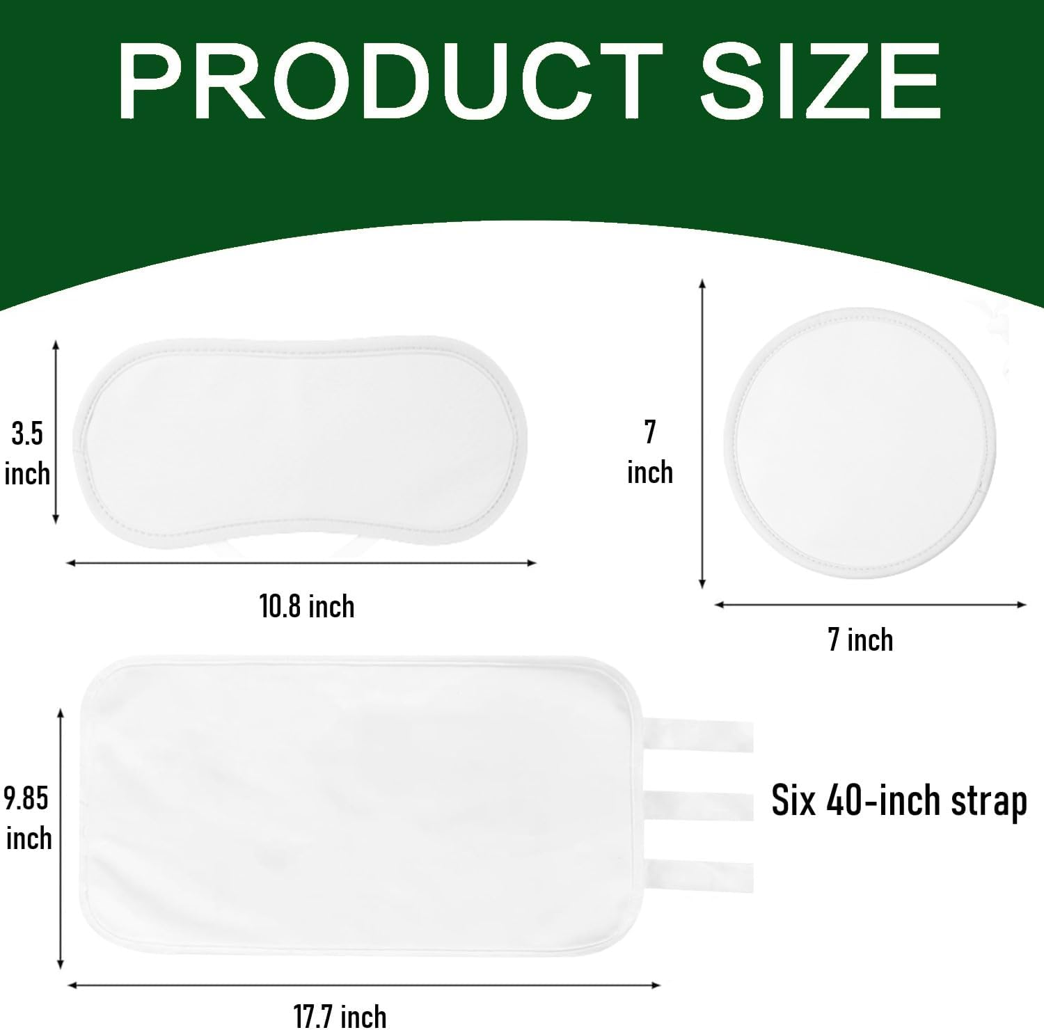 4 Pcs Castor Oil Pack Wrap Organic Cotton for Stomach, Neck, Breast, Belly, Liver Detox, Reusable Castor Oil Compress and Pack Kit with with Six Adjustable Straps