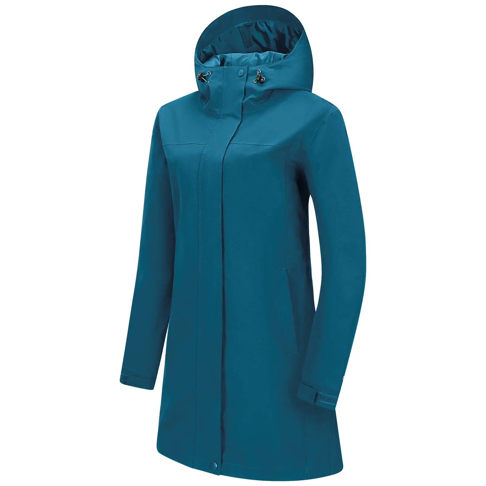 33,000ft Women's Waterproof Long Rain Coats with Mesh-Lind Breathable Rain Jacket with Hood Trench Coats Windbreaker