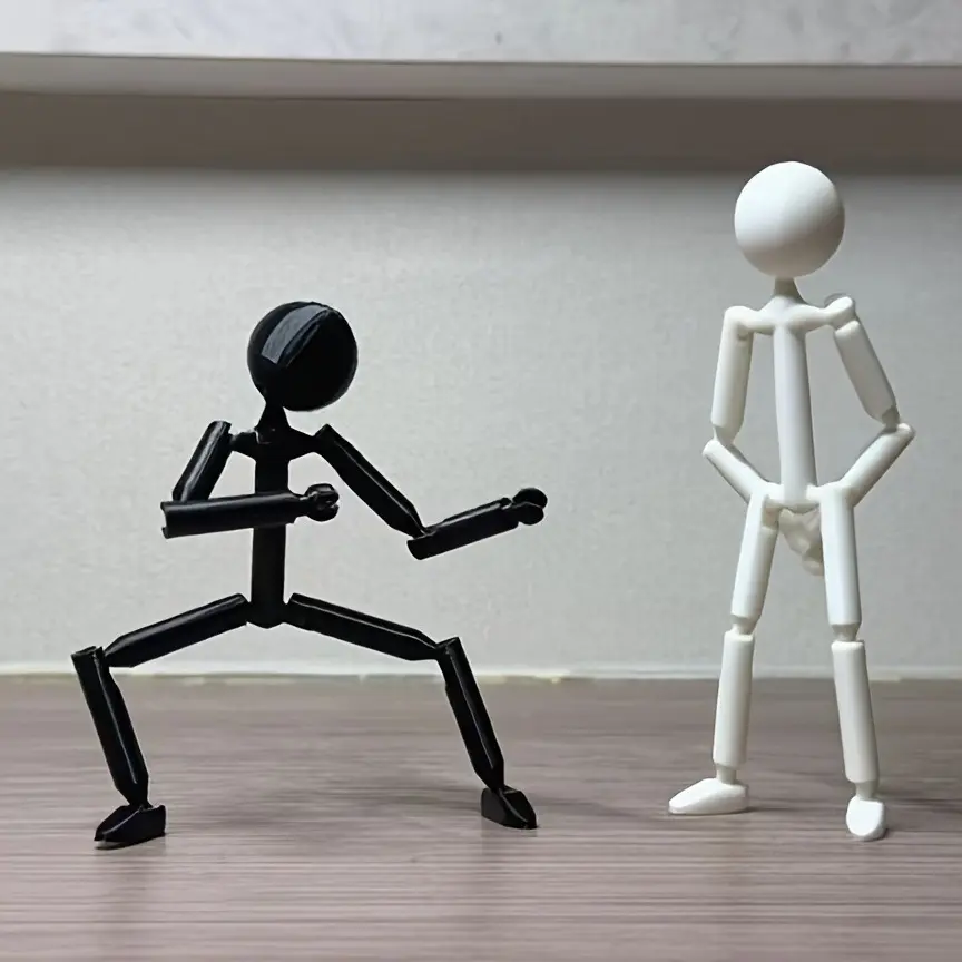 Cool Stickman Articulated DIY Assembled Joint Movable Toy - 3D Character Figurine, Articulated 3D Printed Figure, Children's Figurine, Collectible Gifts, Blind Box Item, 3D Character Figurine Action Figures