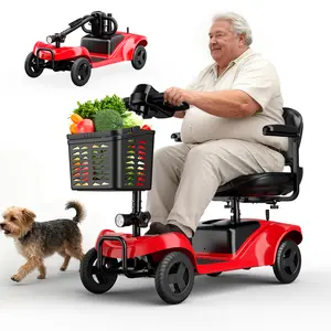 Mobility Scooter for Adults,4 Wheel Mobility Scooter,15 Miles Range,300LBS Capacity,Lightweight and Portable,with LED Headlights and Basket,Charger Included,Gifts Suitable for Elders
