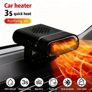 Portable Car Heater with Defogger & Defroster — Instant Heat, 360° Rotation, Quick Defogging & Defrosting for Safer Winter Driving