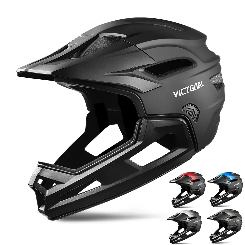 VICTGOAL Adult Detachable Mountain Bike Full Face Helmet, Men's Bicycle Head Protection, Off-Road MTB Safety Gear, Mbx Bmx Helmets, Motocross Helmet, Riding Helmet, Protective Gear
