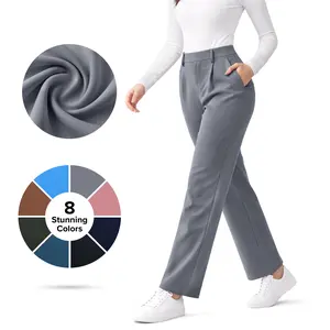 Flex High-Waisted Straight-Leg Work Pants for Women with Pockets | Stretch Business Casual Office Pants Flex High-Waisted Straight-Leg Work Pants for Women with Pockets | Stretch Business Casual Office Pants