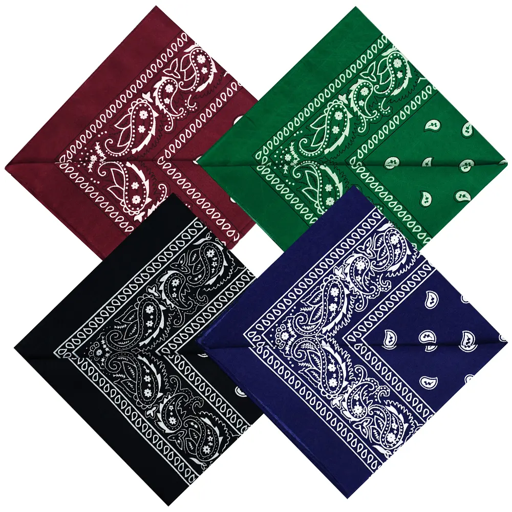 4-Pack 21-Inch Polyester Multi-Purpose Bandana - Stylish Accessories, Square Handkerchief, Headband for Men, Specialty Kitchen Utensil Accessory