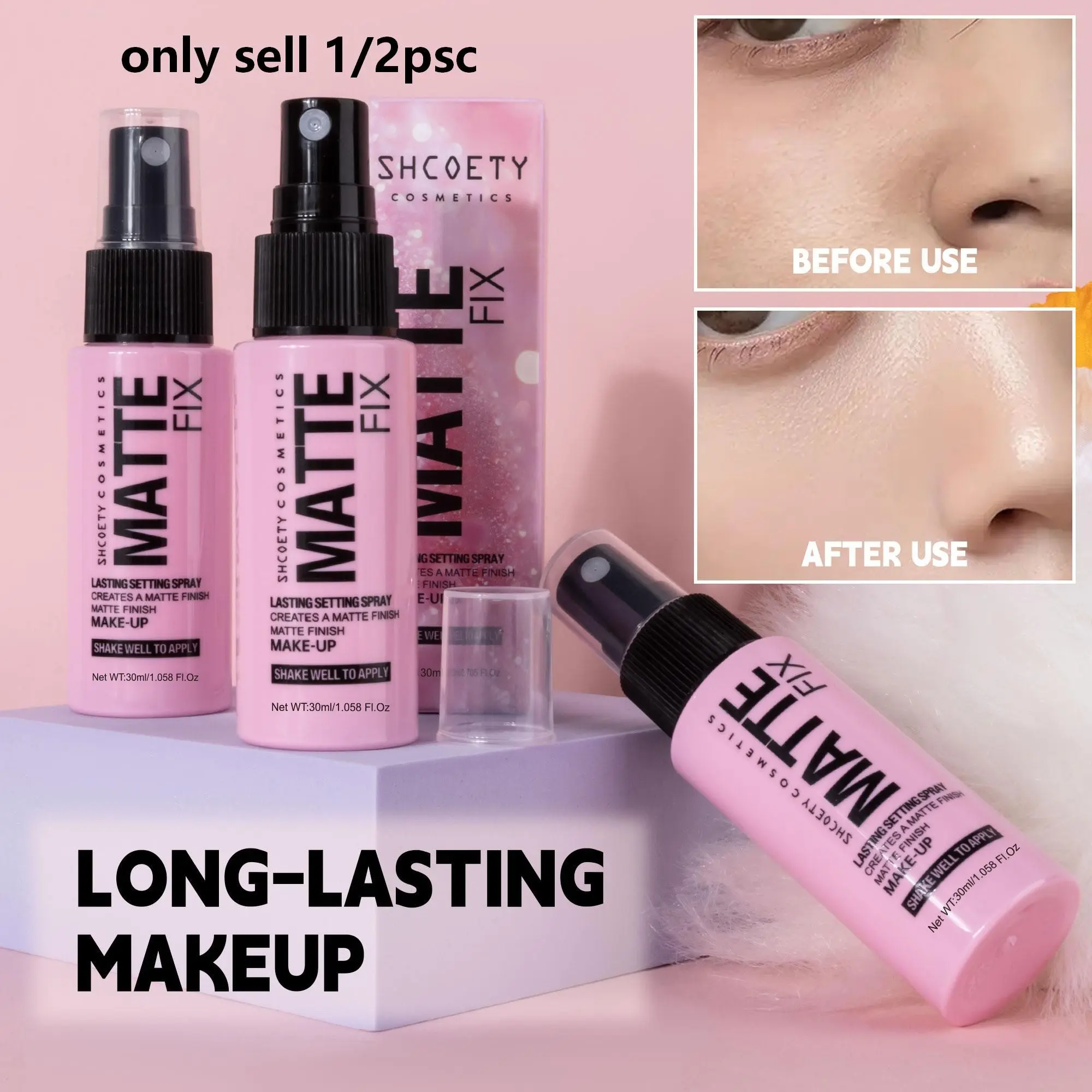Long-Lasting Waterproof Setting Spray for Makeup 30ML, Makeup Finishing Spray, Fixing Spray, Oil Control Sweatproof Portable All-Day Natural Makeup Finish, Summer Essential, Makeup Products