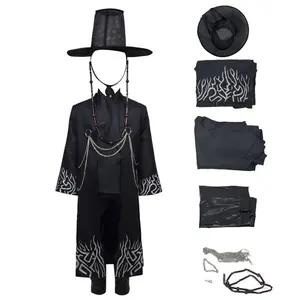 Boys' Korean Pop Music Demon Hunter Costume |   Saga Boy Jinwu Full Set Cosplay Costume with Robe Hat Accessories for Halloween Performance