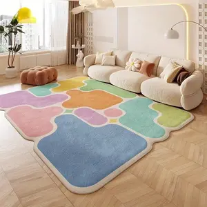 Abstract Geometric Area Rug, Lightweight Easy Wash Machine Washable Rug Mat for Living Room Bedroom Office Balcony Hallway, Summer Fall Decor, Geometric Pattern Rug, Abstract Rugs