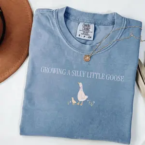 Comfort Colors Growing A Silly Little Goose Shirt, Funny Pregnancy Announcement Tee, Cute Expecting Mom Maternity Top, Goose Lover Gift, Special Gift For Couple