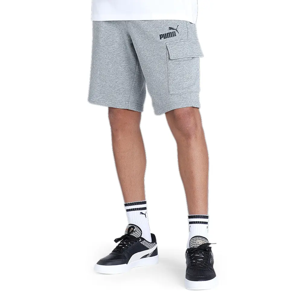 PUMA Mens Essentials 10 Inch Cargo Shorts Casual Bottoms Casual Drawstring - Grey