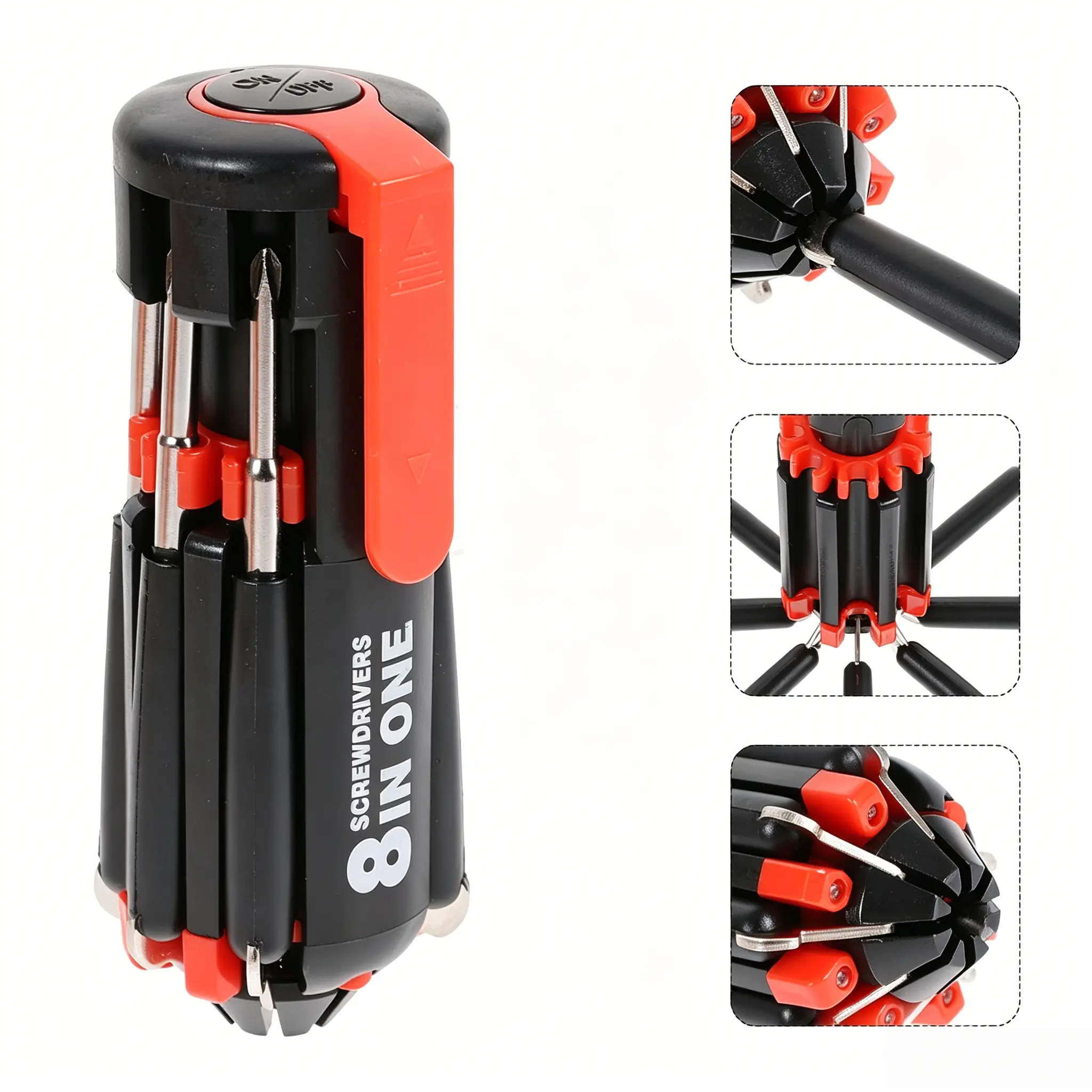 8 In 1 Portable Screwdriver Tool Set With 6 LED Flashlight, Multi-Function Repair Tool For Home, Kitchen, Car (Without Battery), Led Flashlight Screwdriver Sets, Compact Multi-Tool Screwdriver Sets