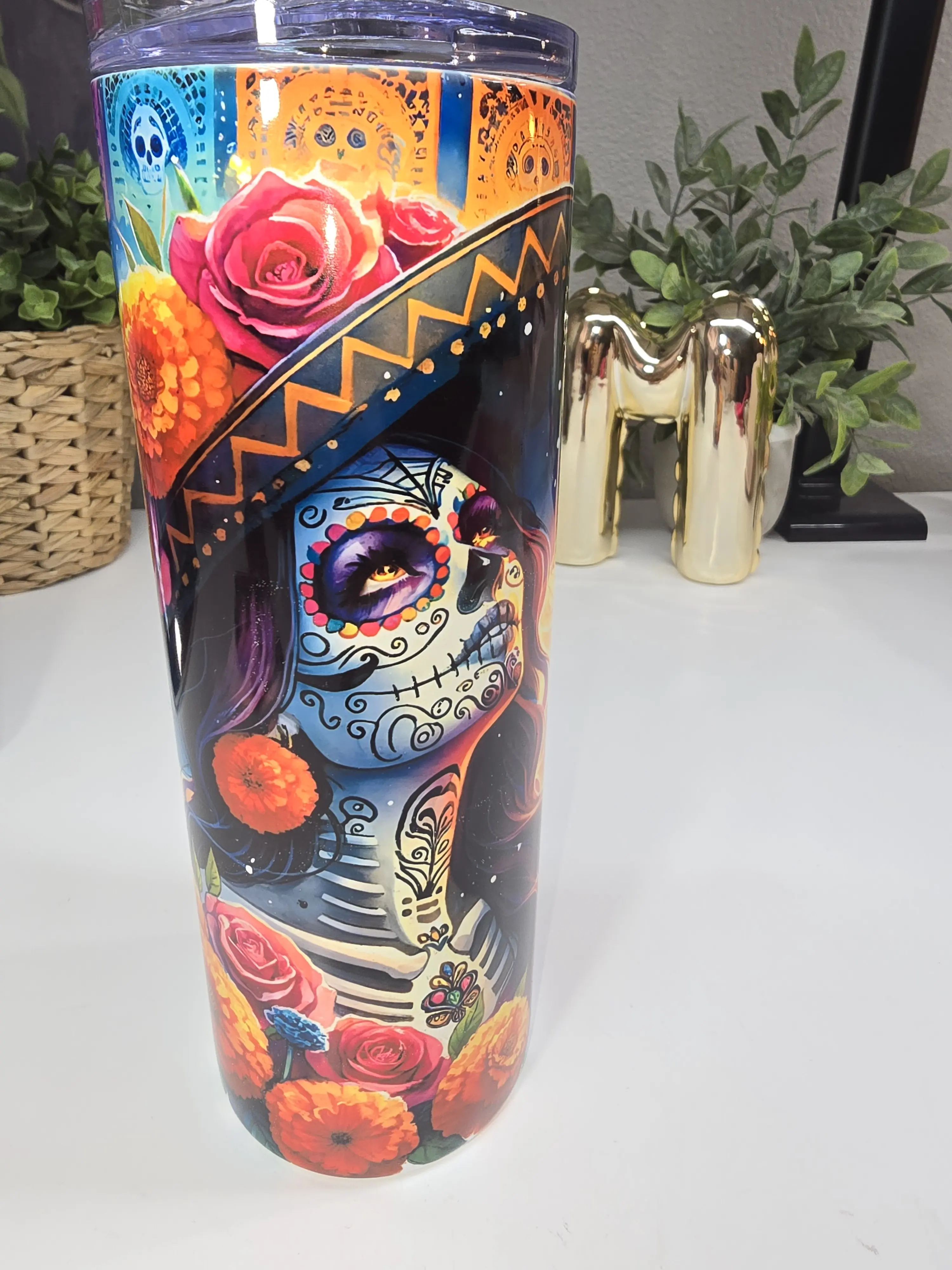 Dia de los Muertos Tumbler Drinkware Flasks with Vibrant Theme for Cultural Celebrations and Everyday Use Mug Portable for Dia de los Muertos Events