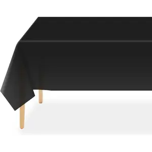 QIKSION Checkered Tablecloth Disposable 2 Pack, 54 x 108 Inch Black and White Checkered Flag Table Cloth for Rectangle Tables, Plastic Table Cover