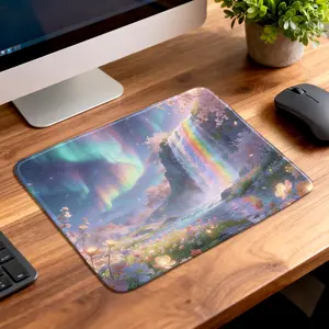 Gaming Mouse Pad with Non-Slip Base & Stitched Edges | Aesthetic Spring Wonderland Design for PC Gamers & Office | 26x21cm, Portable, Precise Control