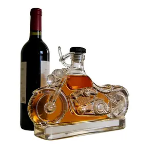 Motorcycle Style Whiskey Bottle, Wine Bottle, High Borosilicate Glass Decanter, Home Bar Decor, Portable Outdoor Use, Office Desk Ornament Gift