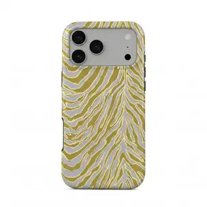 Indie Sleaze Olive Zebra Print iPhone 17 Pro Max Shockproof Case with Vintage 70s Animal Stripe Design, Cover for Iphone 17 Promax, 16 Promax, 16 Pro