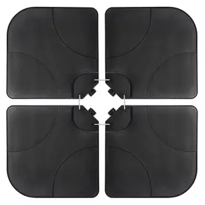 Segawe 4-Plate Patio Umbrella Base - Outdoor Furniture with 4-Plate Stability, Refillable Reservoir (Max 30lbs), Black, Enhanced Stability, Four-Plate Stability