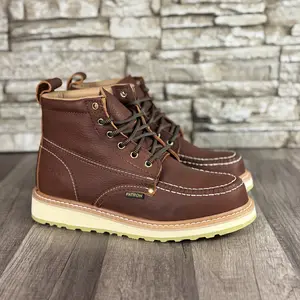 502 Light Brown Bota De Trabajo Soft Toe Mens Ankle Work Boots Made In Mexico