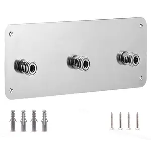 3-Hole Foam Gun Holder, Wall Mounted Stainless Steel Storage for 1/4 Inch Quick Connector, High Pressure Cleaning Nozzle Holder