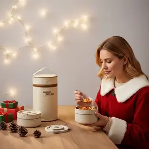 Stainless Steel Insulated Lunch Box & Thermal Bag Set - 3-Layer Vacuum Insulation for 24H Hot Cold Retention - Food-Grade Heavy-Duty Flask for Office Picnic Camping - Unisex Design