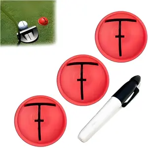 3-Pack Impact Ball Liner Golf Ball Marker, Easy Ball Marking Stencil, Golf Ball Tool for Accurate Putter Face & Target Line, Precision Putting Alignment Tool Used by Tour Players, Golf Accessories