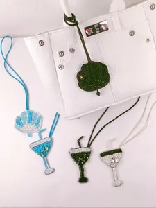 Ocean Series Beaded Bag Charm Set, Includes Diamond, Stringed Jellyfish, Shiny Ocean Life Designs, Perfect Gift for All Occasions