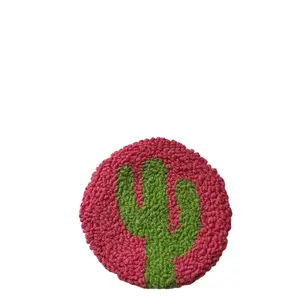 Punch Needle Cactus Coaster - Perfect for Kitchen and Bar