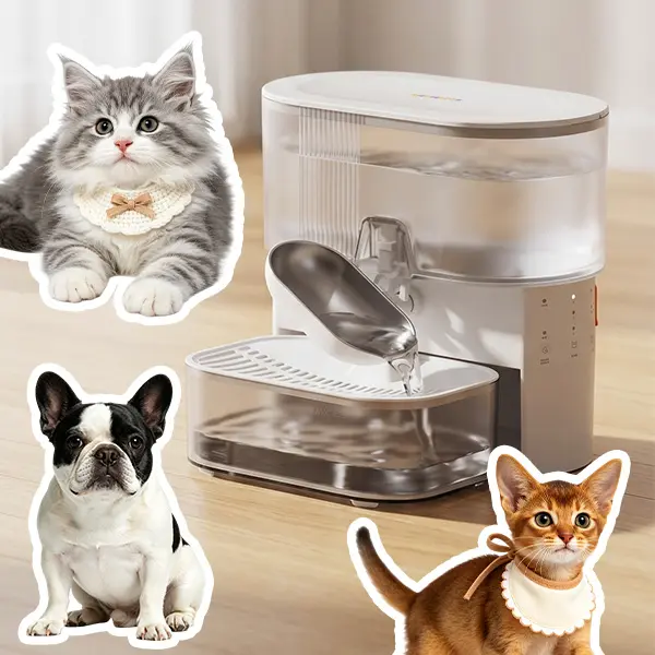 Stainless Steel Wireless Cat Water Fountain - Cordless No-Filter Pet Dispenser, Single Unit for Indoor Cats, Small Dogs & Apartment Pet Owners (Fresh Water Supply)