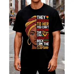 Men'S Juneteenth Freedom Gift T-Shirt, I Am The Storm Graphic Tee Featuring an African Woman