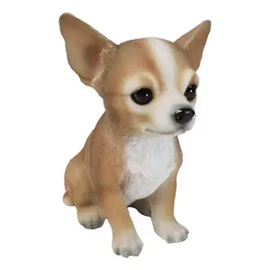 Lifelike Adorable Deer Head Chihuahua Dog Puppy Sitting Home Decor Figurine