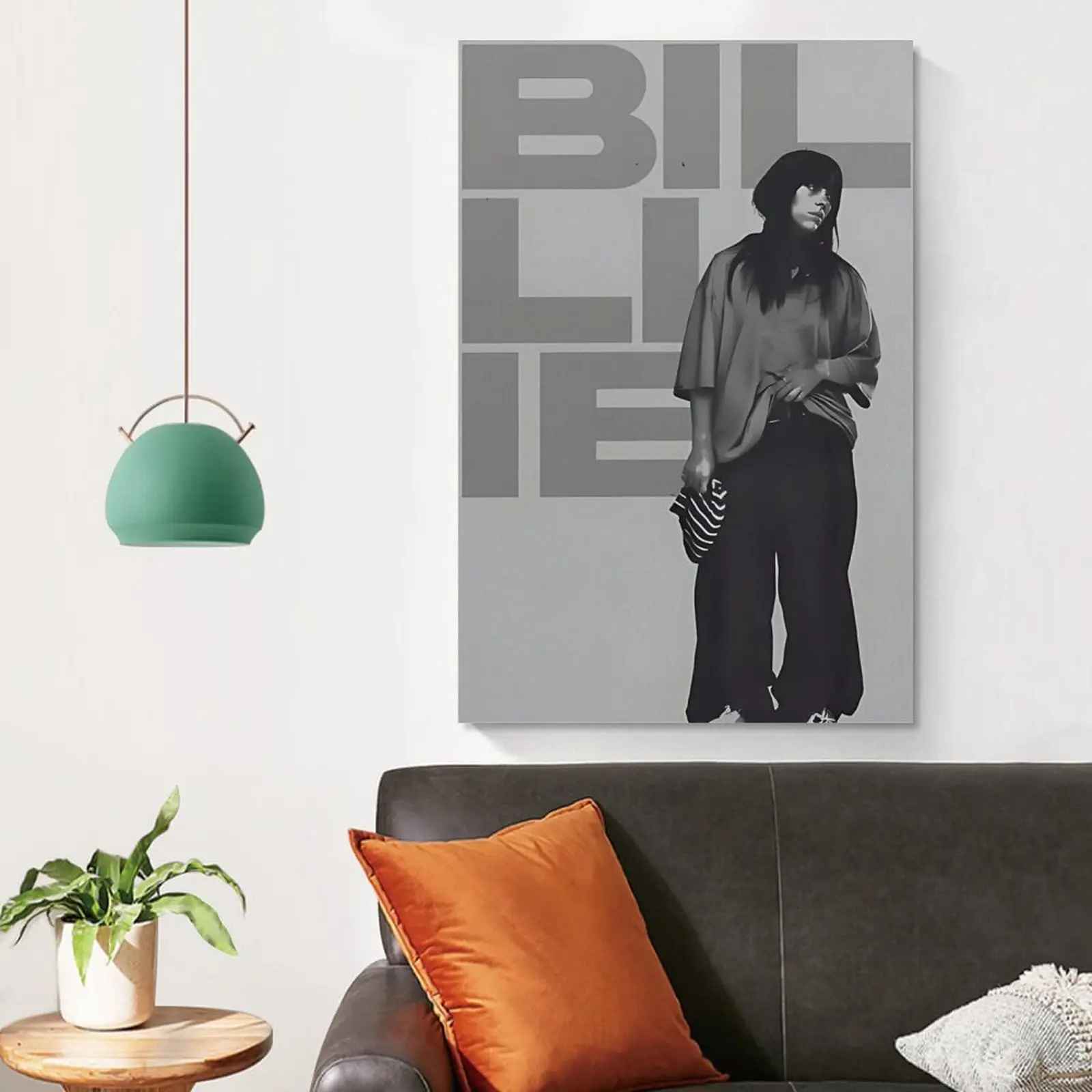 Billie Minimalist Black And White Canvas Poster Vintage Eilish Music Wall Art Home Room Aesthetic Decor Eco Friendly Fade Resistant Waterproof UV Protected Decoration Artistic Photo