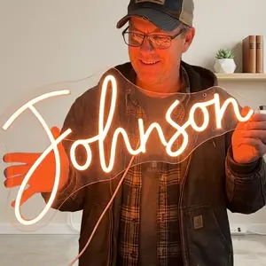Custom Neon Sign for Men - Personalised LED Neon Name Sign for Man Cave, Gaming Room, Bedroom Decor - Customised Gifts for Men, Boyfriend, Groom, Gamer, LED Neon Light Wall Decor