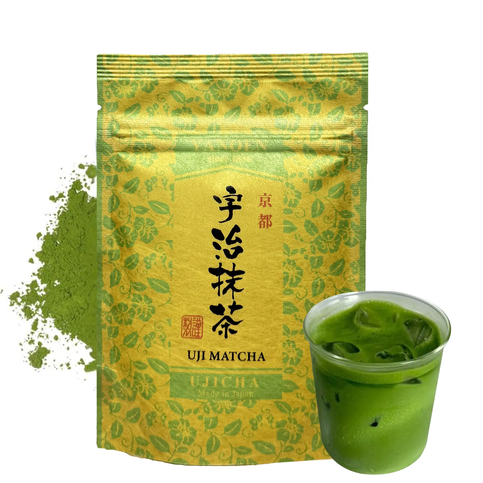 Kyoto Uji Ceremonial Grade Stone-Ground Matcha Powder Sugar-Free Contains Japanese matcha Tea Powder Green Tea Cooling matcha powder