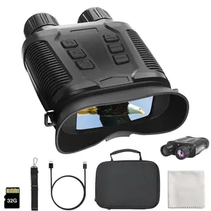 Night Vision Goggles with 32GB Card, 4K Night Vision Binoculars for Adults, 1640 FT Total Darkness, 3.2" Display, 8X Digital Zoom, 36MP 7 Level IR Night Vision for Camping, Bird Watching