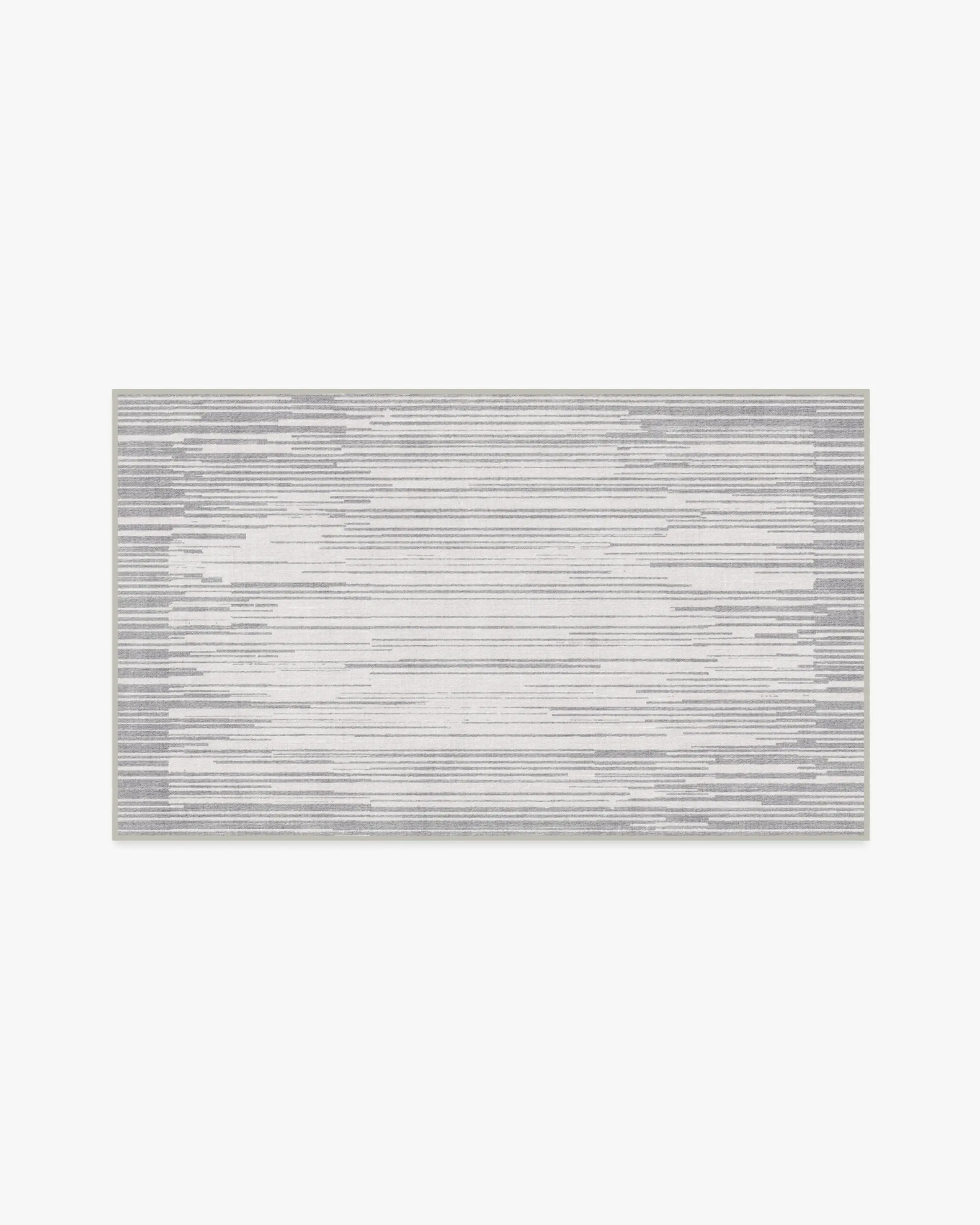 Striated Border Soft Grey Flatwoven Rug