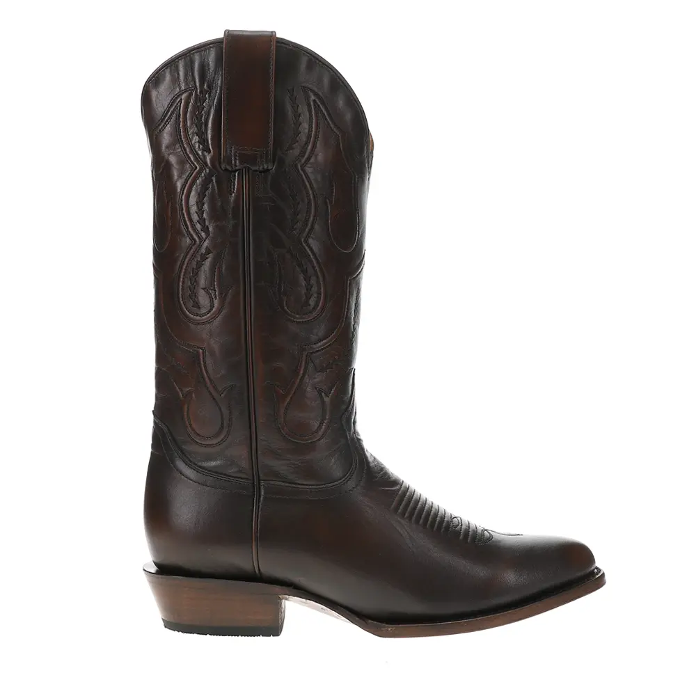 Stetson Mens Carlisle Embroidered Round Toe Pull On  Casual Boots Mid Calf - Brown