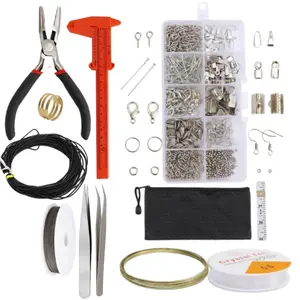 1 Set 10 Grids DIY Jewelry Tool Kit Box Beginners Beading Supplies Handmade Repair Tool Accessories Wires Jewelry Making Pliers DIY Hand Tools Kits