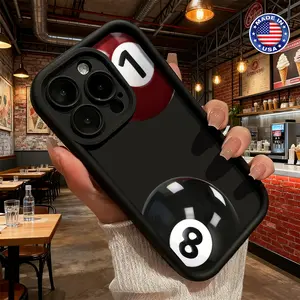 Cool Billiard Ball Number Pattern Smartphone Casing, Slim Lightweight TPU Cover for iPhone 17,16,15,14 Pro Max,13,12,11,XR,XS Plus,Air - Shockproof, Anti-Drop, Durable Cellphone Devices Accessories