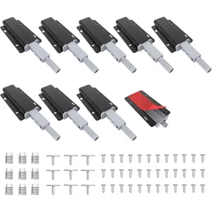 9 Pack Push to Open Cabinet Hardware,  Latches for Cabinet Doors,  Cabinets Latch,  Push Latches for Cabinets to Open Latch,Black