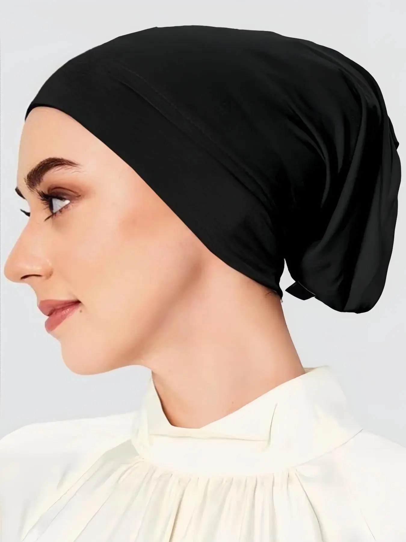 1 Piece Women's Minimalist Modesty Muslim Hijab Undercap Turban Cap, Elegant Solid Color Head Wrap Hat, Simple Style Clothes Accessories for Daily Use
