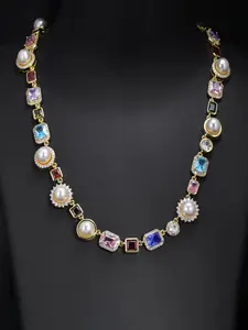 ICED CHICS Colorful hip-hop Pearl Necklace, suitable for both men and women, a dazzling jewelry accessory, the best companion for important festivals, the best choice for a partner, a gift, a present, Modern Versatile Accessories