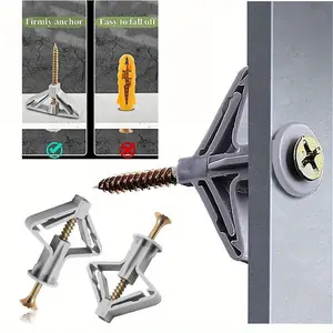 Drywall Butterfly Screws Set, High Load Capacity Nylon Expansion Tube Anchors for Gypsum Board Wood Hollow Walls Home Decoration Fixing Kit